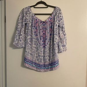 Lilly Pulitzer Nevie Off The Shoulder Top Size XL EUC